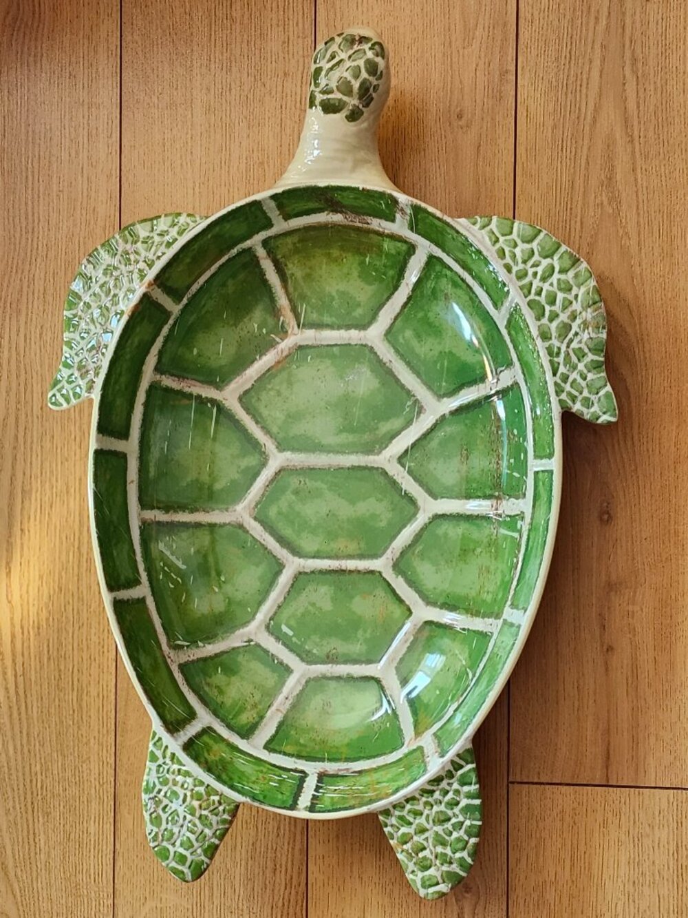 Pier 1 Speedy the Turtle Large Serving Bowl Green Coastal Tropical